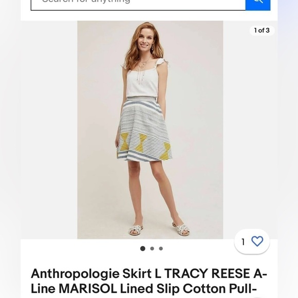 Anthropologie Tracy Reese Linen A-line Marisol skirt Coastal look size S - Picture 3 of 10
